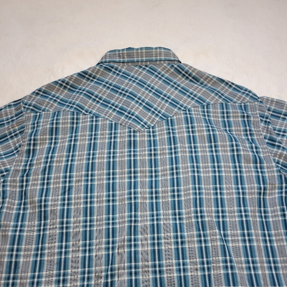 Pendleton Shirt Mens XL Plaid Pearl Snap Long Sleeve Western Blue Button Up - Picture 4 of 7